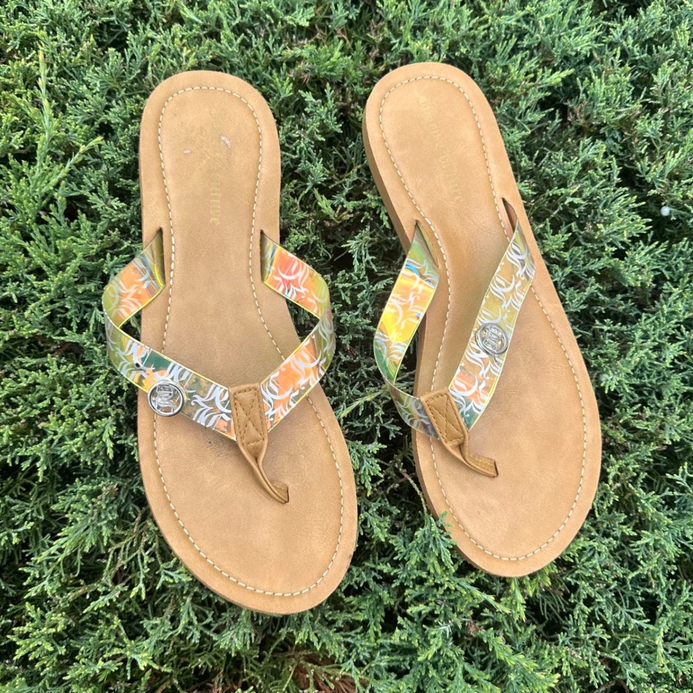 Juicy Couture Women's‎ Summer Flip Flop Sandals Size 11 Gold - Picture 4 of 10